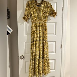 Yellow Maxi Floral Dress